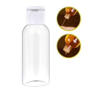 10Pcs de Plástico transparente Garrafa Vazia Flip-Top anti-Séptico de Mão Recarregável Recipiente Portátil Shampoo, Loção Cosmética Distribuidor