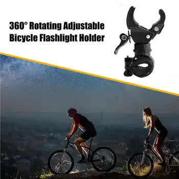 360 Graus Ajustável Lanterna Titular Moto Clip Prendedor De Ciclismo, Equitação