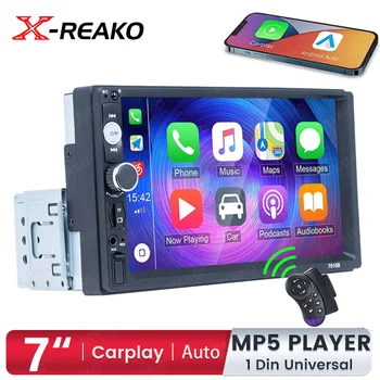 X-REAKO Rádio do Carro MP5 Player 1 din Estéreo de 7 Polegadas 7010B Tela de Toque Carplay Multimídia Bluetooth Espelho Link USB / TF do Monitor