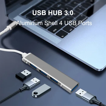 HUB USB 3.0 Dock 4 Porta Multi Divisor de Adaptador OTG Tipo C HUB Para a Lenovo, HUAWEI Xiaomi Macbook de Alumínio Liga de Concentrador USB 3.0