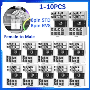 1~10PCS 8 pinos ATX 6Pin Fêmea de 8 pinos 6Pin Macho 180 Graus Angulares Adaptador de Energia para o ambiente de Trabalho Placa Gráfica GPU de 180 Graus