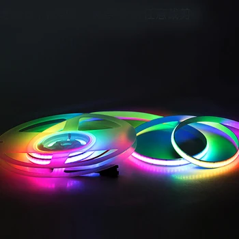 Endereçável COB LED Faixa de Luz 24V 12V Completa Sonho Cor de Alta Densidade Fita LED de Lâmpada WS2811 Pixel Magia Colorida Decoração de Quarto 1-5m