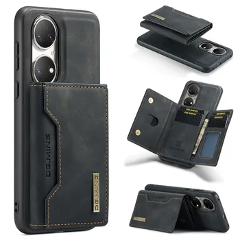 Capas para Huawei P50 Tri-fold Card Case Protetora do P50 Pro 2-em-1 Magnéticos Dividir Card Case capa de Couro
