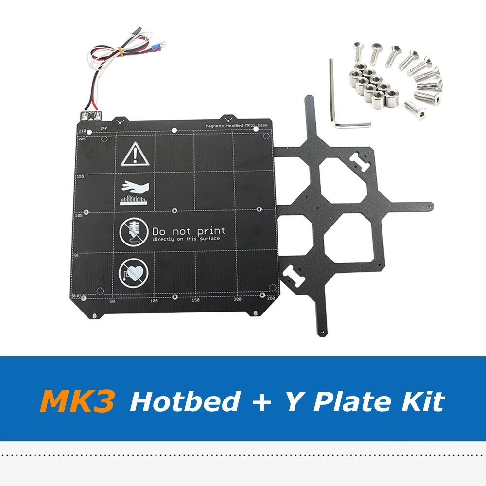 24V MK52 Magnético Viveiro Heatbed + MK3 Y Transporte Suporte + Espaçador Scew Conjunto De Prusa I3 MK3/MK2/MK2.5 Impressora 3D de Plataforma Peças . ' - ' . 0