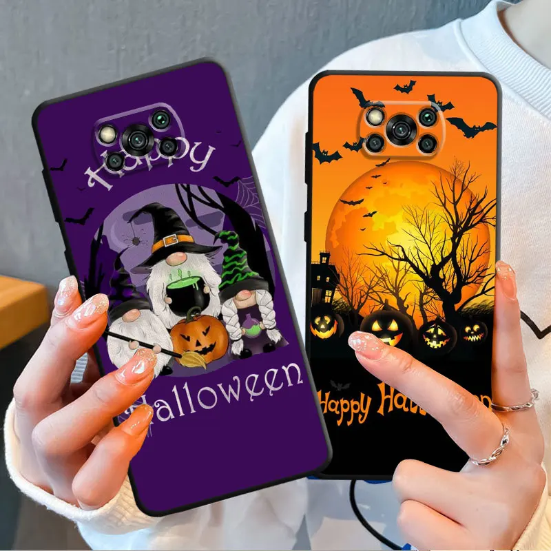 Halloween Punpkin Caso De Telefone Xiaomi Poco X3 NFC X4pro M3 F1 F5 Pro 13 12 11 Lite Pro 12X 11T 10T 9T Nota 10 . ' - ' . 1