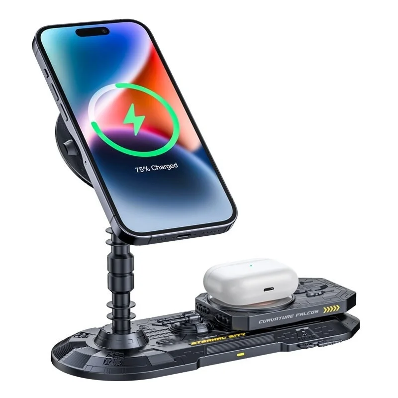 Novo Aohi Magnético Stand Magsafe Carregador de iPhone 13 14 Pro Max Acessórios 15w Rápido Carregador sem Fios Qi Instalação Smartphone . ' - ' . 5