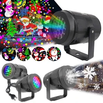 De Natal de LED Projector Lâmpada Rotatable de 360 Interior para o Exterior da Lâmpada do Projetor da Festa de Natal Decoração de Iluminação LED