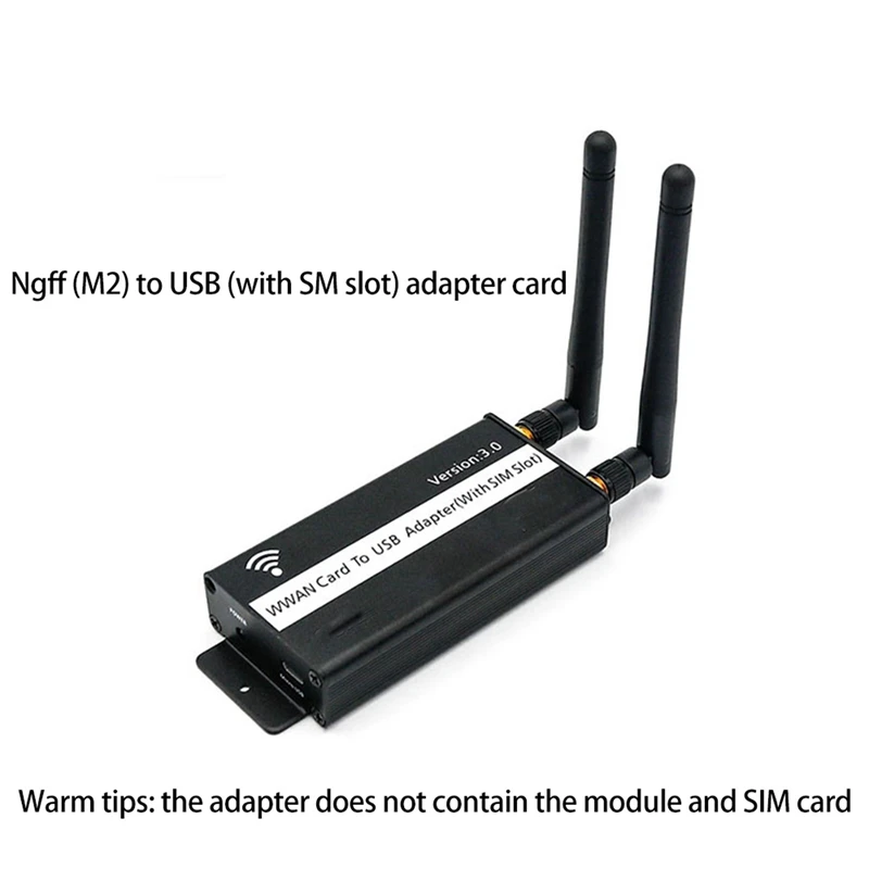 2X sem Fios NGFF M. 2 Chave B Para USB Adaptador Com Slot para Cartão Sim Para WWAN/LTE/4G Módulo Para Desktop/Laptop . ' - ' . 3
