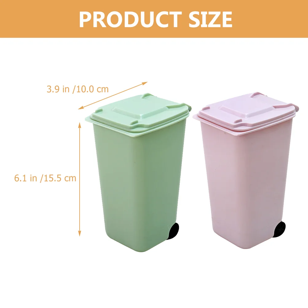 2 Peças De Plástico Lixeira Com Tampa De Lixo De Cozinha Tampa De Plástico De Lixo Pequena Rosa Pp Lixeiras De Escritório . ' - ' . 5