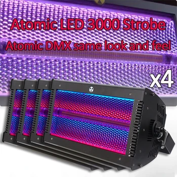 4Pcs/monte Atomic 3000 DMX LED RGB de Lavagem Flash do Estroboscópio Par Discoteca DJ Barra de Profissionais Strobe Lavagem de parede, Iluminação de Palco