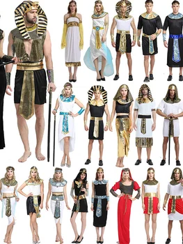 Egito O Faraó Cosplay Trajes Para Festa De Carnaval Adultos Rei Homens Mulheres Fantasia Vestido De Roupas De Halloween