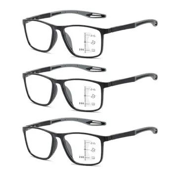 Multifocal Progressiva Óculos de Leitura TR90 Quadro de Homens, Mulheres Anti-Luz azul de Esportes Óculos de Ultraleve Bifocal Presbiopia