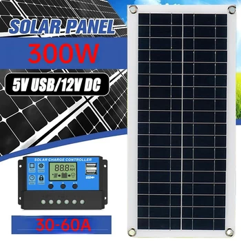 Ultimate Solar Kit de Carregamento - 10W Flexível Painel de 60A Controlador, e de Silício Monocristalino Bateria para o Acampamento de RV ou Uso de Casa