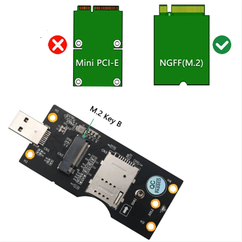 NGFF M. 2 Chave B do USB 3.0 Adaptador de Placa de Expansão Com Slot Para Cartão WWAN/LTE, 3G/4G/5G do Módulo de Apoio 3042/3052 M. 2 SSD . ' - ' . 1