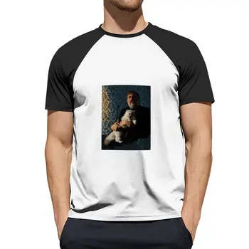 Slavoj Zizek com Gato estilizado T-Shirt hippie roupas Anime t-shirt homens t shirts