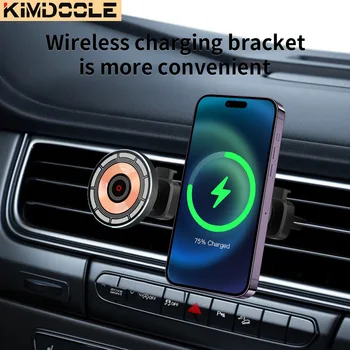 Kimdoole sem Fio 15W Carro Rápido Carregamento Magnético para Telefone de Ventilação de Ar Montagem do Carro Mãos-Livres Carro de Telefone Celular Titular