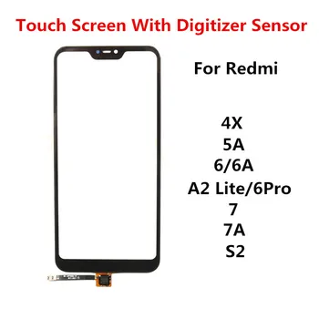 Ecrã exterior Para Xiaomi Redmi 7A 7 6 6A 5A 4X Mi A2 Lite Digitador Sensor do Painel Frontal do LCD Display Touch de Vidro Peças de Reparo
