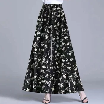 2023 Roupas femininas Primavera Verão Office Senhora Elegante Tendência coreano Moda Solta a Impressão de Cintura Elástica Casual Wide Leg Pants