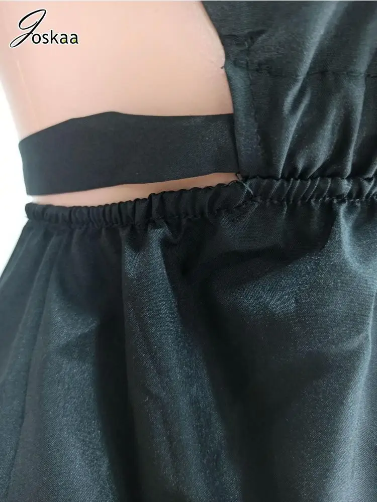 Joskaa Sexy Bowknot Alça De Ombro Com Decote Em V Sem Mangas Grande Balanço Vestido De Mulher Sólido Sem Encosto Curativo Mini Vestidos De Festa Clubwear . ' - ' . 5