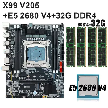 X99 Kit LGA 2011-3 placa-Mãe Conjunto Com E5 2680 V4 CPU PROCESSADOR de 8 núcleos 3.20 GHZ E 32 gb de Memória DDR4 Suporte SATA M. 2 NVME