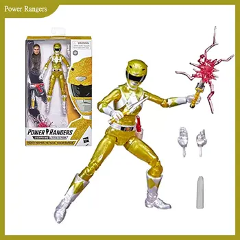 Power Rangers Amarelo Ranger Relâmpago De Coleta De Mighty Morphin Metalizado 6 Polegadas De Ação Figura Colecionável Modelo De Boneca De Brinquedo De Presente
