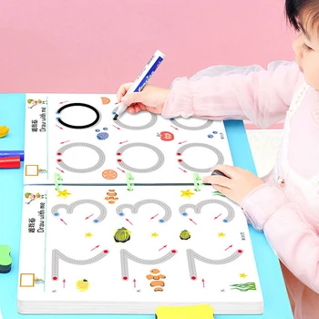 Montessori Desenho Brinquedo De Controlo Caneta Lado, A Formação Reutilizáveis Magia Prática Copybook Matemática Coincidir Com Jogo De Crianças Brinquedo Educativo Livros