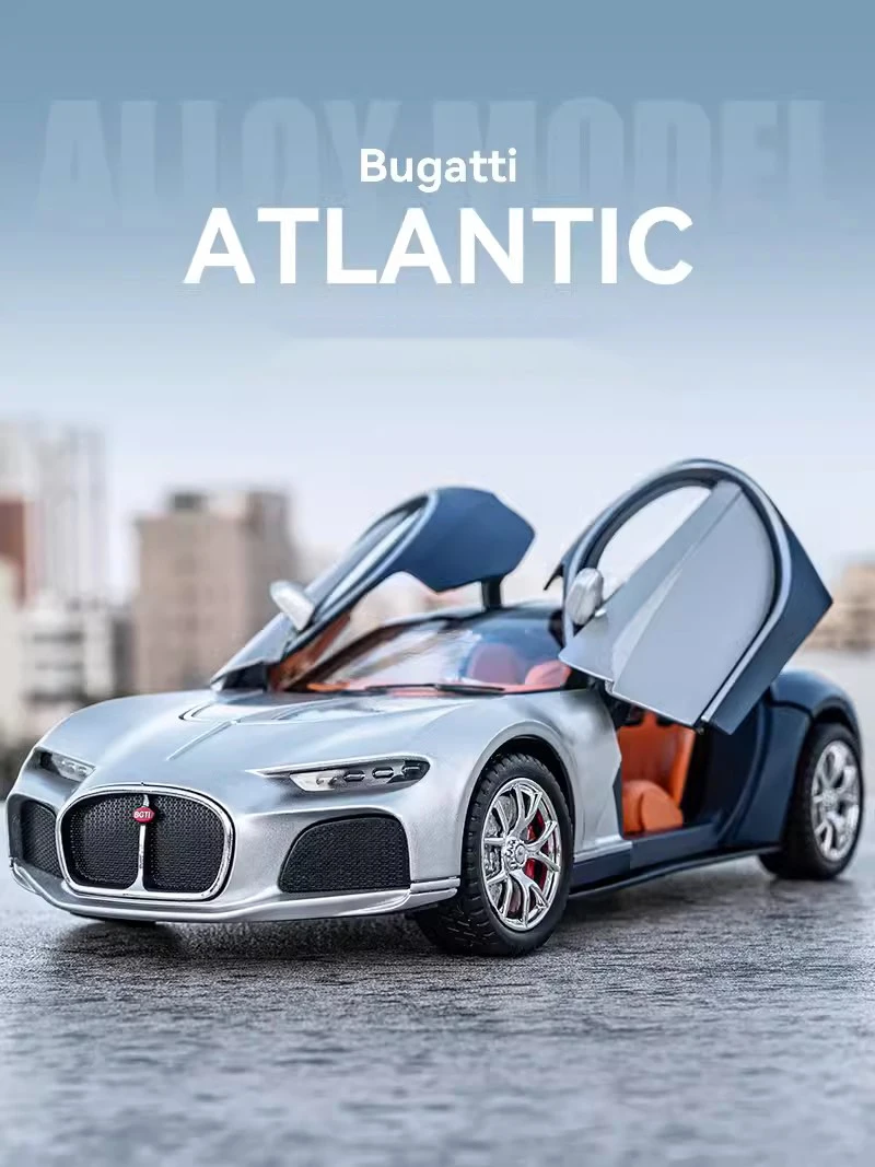 Novo 1:24 Simulação Bugatti Atlantic Liga De Modelo De Carro De Som E Luz Puxar Carro De Brinquedo Carro Esporte De Menino Coleção Decoração Presente . ' - ' . 0