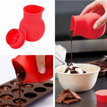Chocolate Caldeirão Com Moldes De Silicone E Molho De Manteiga De Leite De Microondas Cozimento Derramando Ferramentas - Vermelho, Verde, Chocolate