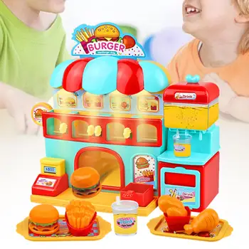 Fastfood Loja de Brinquedo Hambúrguer Papel de Jogar Hambúrgueres Loja de Brinquedos para as Crianças do Favor de Partido