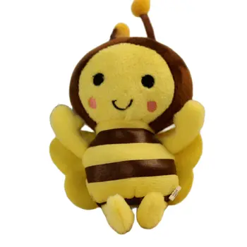 Atacado 40pcs/monte 12cm Bonito dos desenhos animados de Animais abelha de Pelúcia do Chaveiro de Pelúcia Pequenos Pingentes de Abelha Bonecas para as Crianças presentes