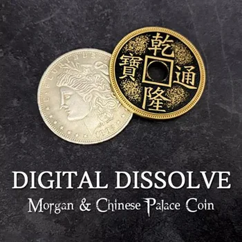 Digital Dissolver (Morgan & Chinês Palácio da Moeda) Truques de Magia de Bronze Moeda Alterações Prata Morgan Dólar Perto de Artifícios Adereços