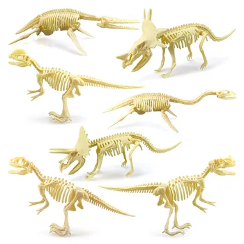 Crianças DIY Montagem Arqueológico Esqueleto de Dinossauro 7-Conjunto de peças de Dinossauro Conjunto de Simulação de Dinossauros Fósseis Modelo de Brinquedo