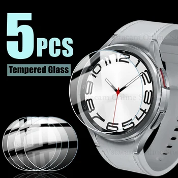 5PCS de Vidro Temperado Para Samsung Galaxy Watch 6 Clássico 43mm 47mm Watch6 40mm 44mm Protetor de Tela Cheia Limpar Vidro de Proteção