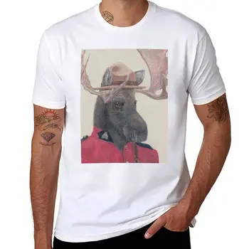 Novo Canadense Moose T-Shirt bonito tops camiseta T-shirt curta mens gráfico t-shirts pack