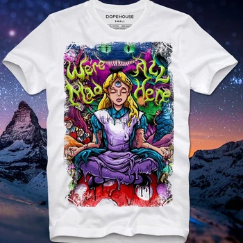Camiseta Alice no país das Maravilhas Psicodélico Trippy Feminino Sonho Lúcido LSD, MDMA XTC Ecstasy Albert Hofmann