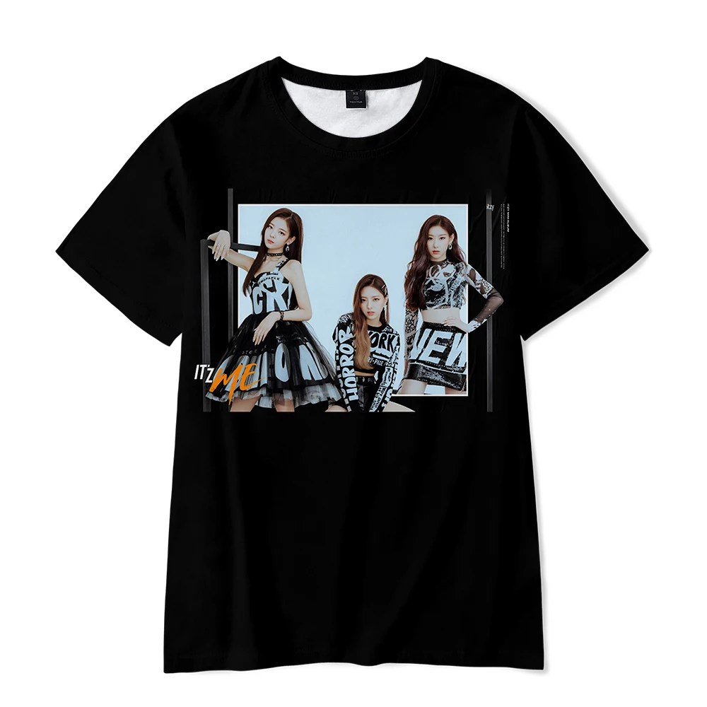 Kpop ITZY 3D Pirited O-T-shirt com Decote de Homens e Mulheres fãs de Música de Verão de Manga Curta, Camisetas Harajuku Casual Streetshirt Meninos Meninas rapazes raparigas Tee . ' - ' . 2