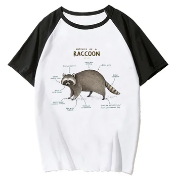 Racoon tshirt mulheres designer de verão gráfico t-shirt feminina y2k roupas