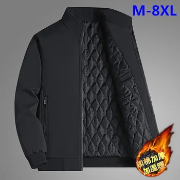 Tamanho grande M~8XL Homens Streetwear Varsity Jacket Casual Permeável Bombardeiro Coats Blusão de Inverno Quente Acolchoado Coats Parkas Masculino