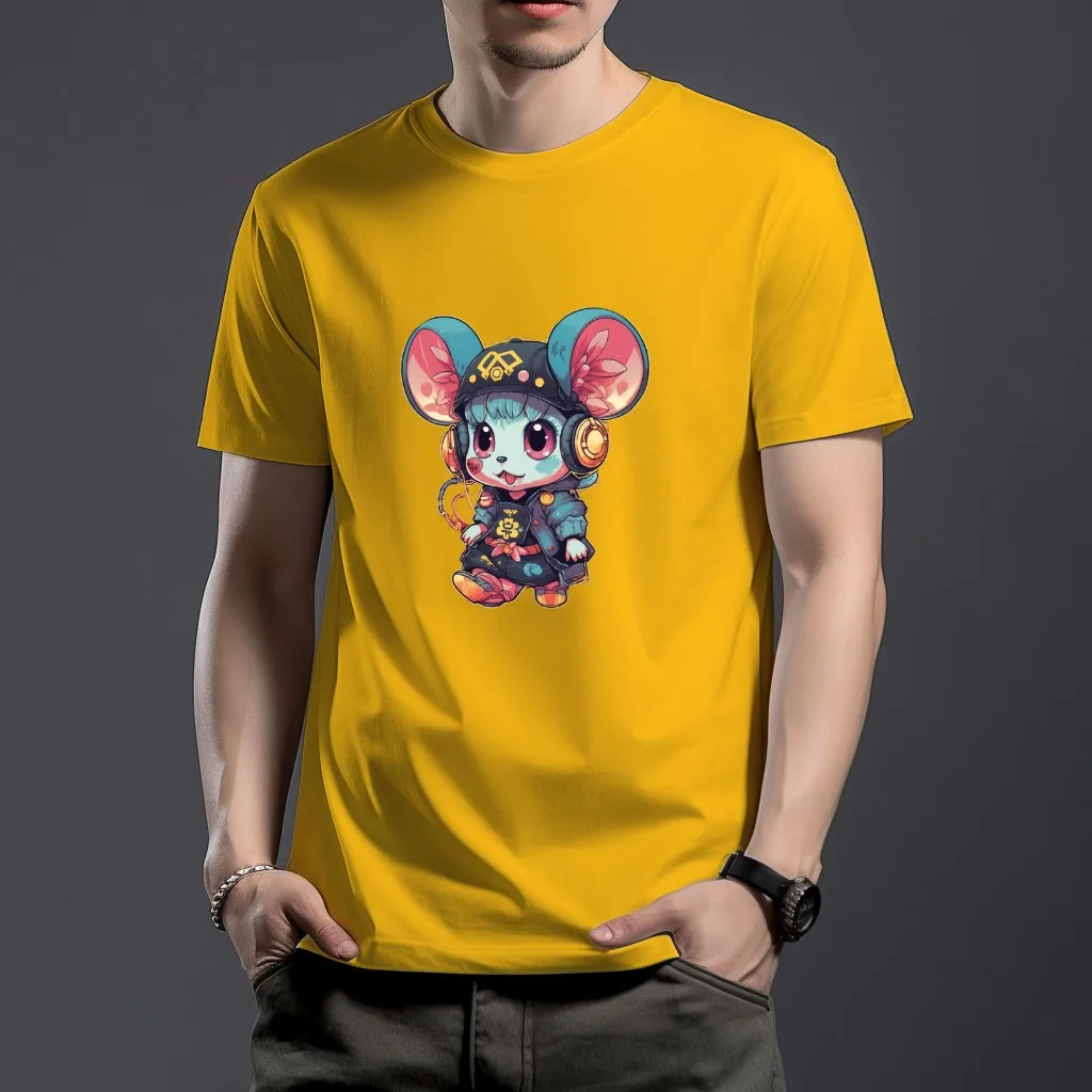WSFEC S-4XL Gráfico T-Shirts de Verão de Manga Curta Casual, Esporte de Topo de Algodão Respirável Comfort Mouse Padrão Diy Personalizado Tshirt . ' - ' . 2
