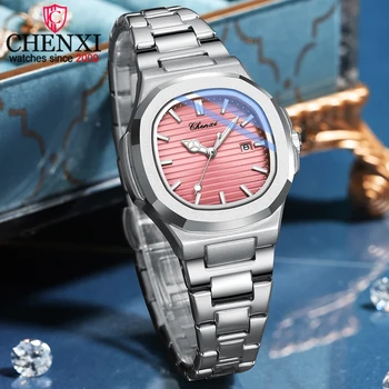 CHENXI de alto Luxo Relógio de Quartzo Mulheres Impermeável Relógio da Moda de Aço Inoxidável Luminosa Senhoras Data de relógio de Pulso