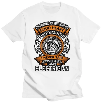 Eu Sou Um Eletricista Homens T-Shirt Hipster Tv Plus Size O-pescoço Algodão de Manga Curta, Camisetas divertidas