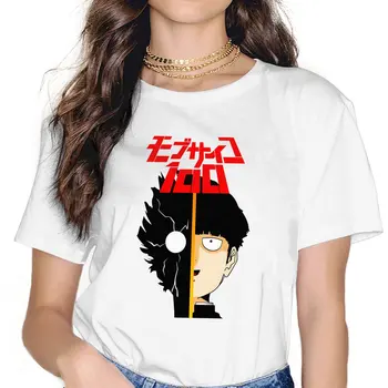Clássico Anime Mob Psico 100 Mulheres T-Shirt De Fibra Alternativa Crewneck Poliéster TShirt