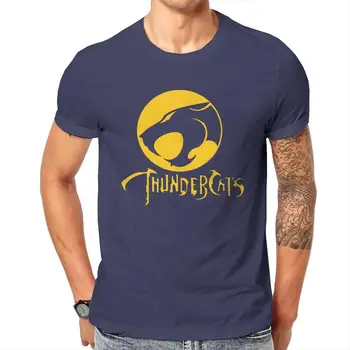 Casual Thundercats logotipo T-Shirts Homens da Tripulação Pescoço Puro Algodão T-Shirts de Manga Curta T-Shirt, Além de Roupas Tamanho