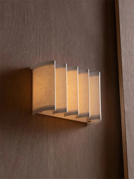 De Estilo chinês, Tecido Vintage Lâmpadas de Parede Moderno, Simples Quarto de Cabeceira Restaurante do Hotel Corredor Escadas Art Deco Luzes de Parede de LED