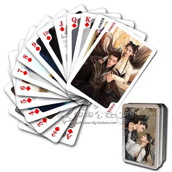 54 Folhas/Set Até O Fim Da Lua (Chang Yue Jin Ming) Cartas De Poker Luo Yunxi, Bai Lu Figura Jogo De Cartas De Jogar Cosplay Presente