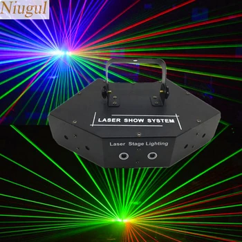 6 Lente RGB de Digitalização a Laser de Luz/ DMX512 Feixe de Linha de Varredura de Palco, Luzes, DJ de Dança de Barra de Casa de Festa Disco Laser Iluminação/ Sistema da Mostra do Laser