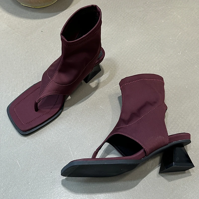 Womens Sandálias Botas De 2023 Senhoras Elegantes Botas Calçados Praça Do Dedo Do Pé De Fora Da Nova Flip-Flops Gladiador Sapatos Femininos Para Sandálias . ' - ' . 4