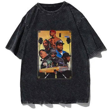 O Rapper Snoop Dogg Impresso T-Shirt dos Homens Hip Hop Retro 90 a Moda de Gráfico O Pescoço T-Shirt de Verão, Homens de Algodão de grandes dimensões Tshirt