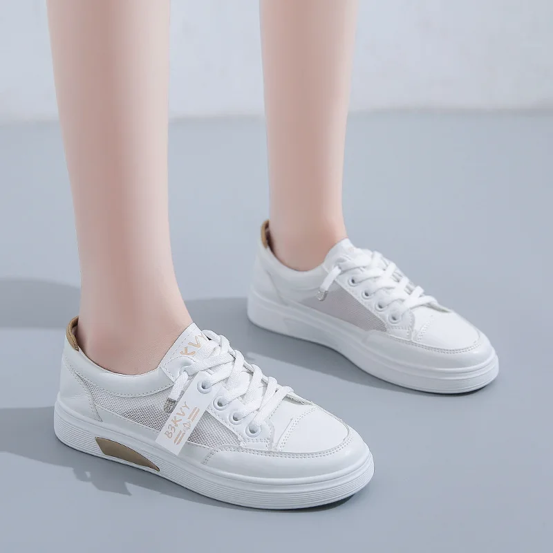 Malha Confortável Pouco e Sapatos Brancos, 2023 Verão de Novo o coreano Edição aluna Sola de Sapatos Casuais Respirável Sapatos femininos . ' - ' . 4