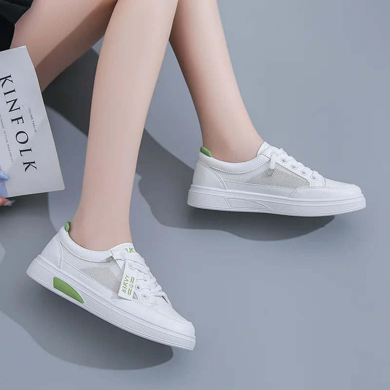 Malha Confortável Pouco e Sapatos Brancos, 2023 Verão de Novo o coreano Edição aluna Sola de Sapatos Casuais Respirável Sapatos femininos . ' - ' . 5